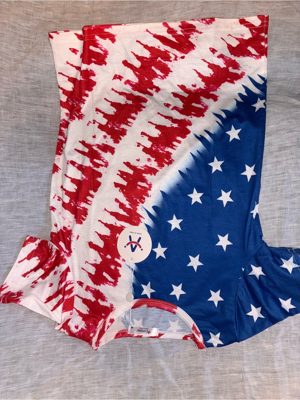 Patriotic Stars & Stripes Kids One-Piece Bodysuit in Red, White & Blue
